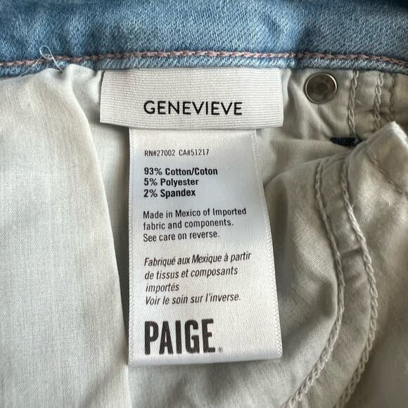 Paige Women’s Genevieve Light Wash High Rise Stretch Bell Bottom Flared Jeans 30 - Picture 9 of 12